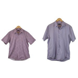 Zachary Prell men's dress button down short sleeve shirt bundle size L